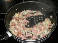 cuisson des lardons